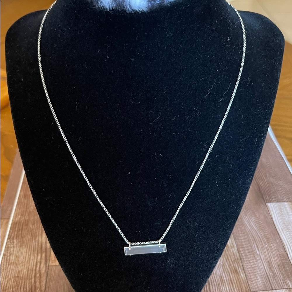 Silver Bar Pendant Necklace